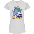 LGBT Sloth The Future Is Equal Gay Pride Womens Petite Cut T-Shirt White