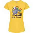 LGBT Sloth The Future Is Equal Gay Pride Womens Petite Cut T-Shirt Yellow