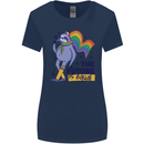 LGBT Sloth The Future Is Equal Gay Pride Womens Wider Cut T-Shirt Navy Blue