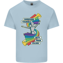 LGBT Surround Yourself Gay Pride Colours Mens Cotton T-Shirt Tee Top Light Blue