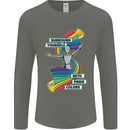 LGBT Surround Yourself Gay Pride Colours Mens Long Sleeve T-Shirt Charcoal