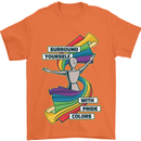 LGBT Surround Yourself Gay Pride Colours Mens T-Shirt Cotton Gildan Orange