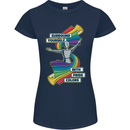 LGBT Surround Yourself Gay Pride Colours Womens Petite Cut T-Shirt Navy Blue