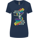 LGBT Surround Yourself Gay Pride Colours Womens Wider Cut T-Shirt Navy Blue
