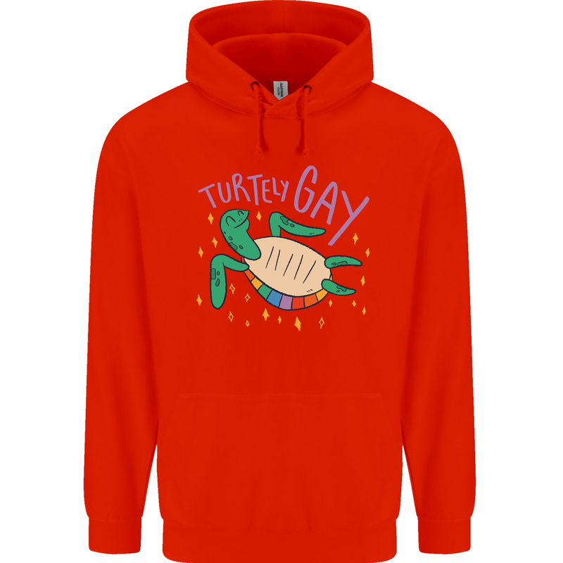 LGBT Turtle Gay Pride Day Awareness Childrens Kids Hoodie Bright Red