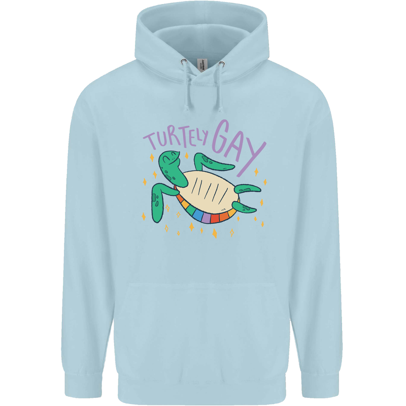 LGBT Turtle Gay Pride Day Awareness Childrens Kids Hoodie Light Blue