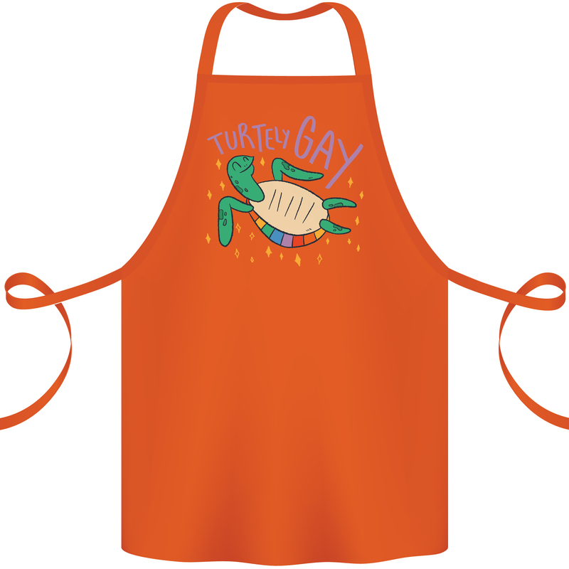 LGBT Turtle Gay Pride Day Awareness Cotton Apron 100% Organic Orange