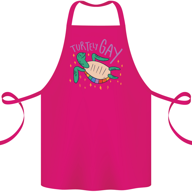 LGBT Turtle Gay Pride Day Awareness Cotton Apron 100% Organic Pink