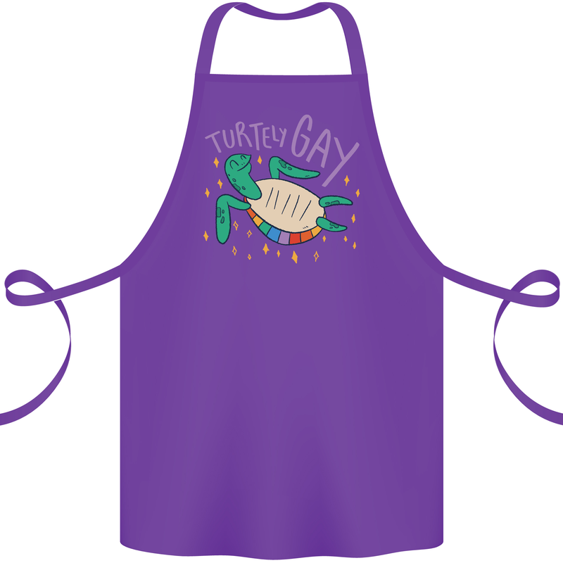 LGBT Turtle Gay Pride Day Awareness Cotton Apron 100% Organic Purple