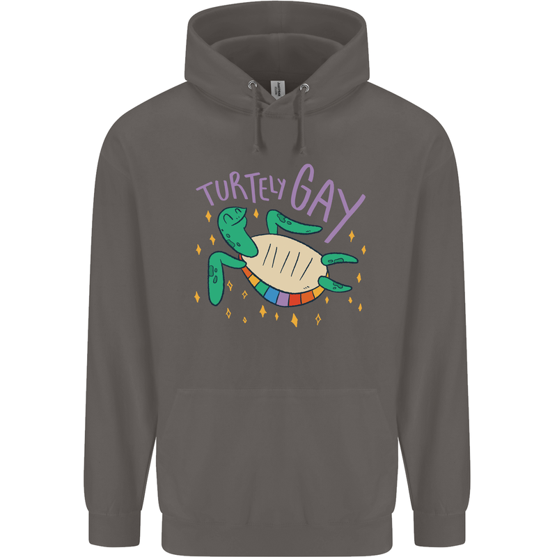 LGBT Turtle Gay Pride Day Awareness Mens 80% Cotton Hoodie Charcoal