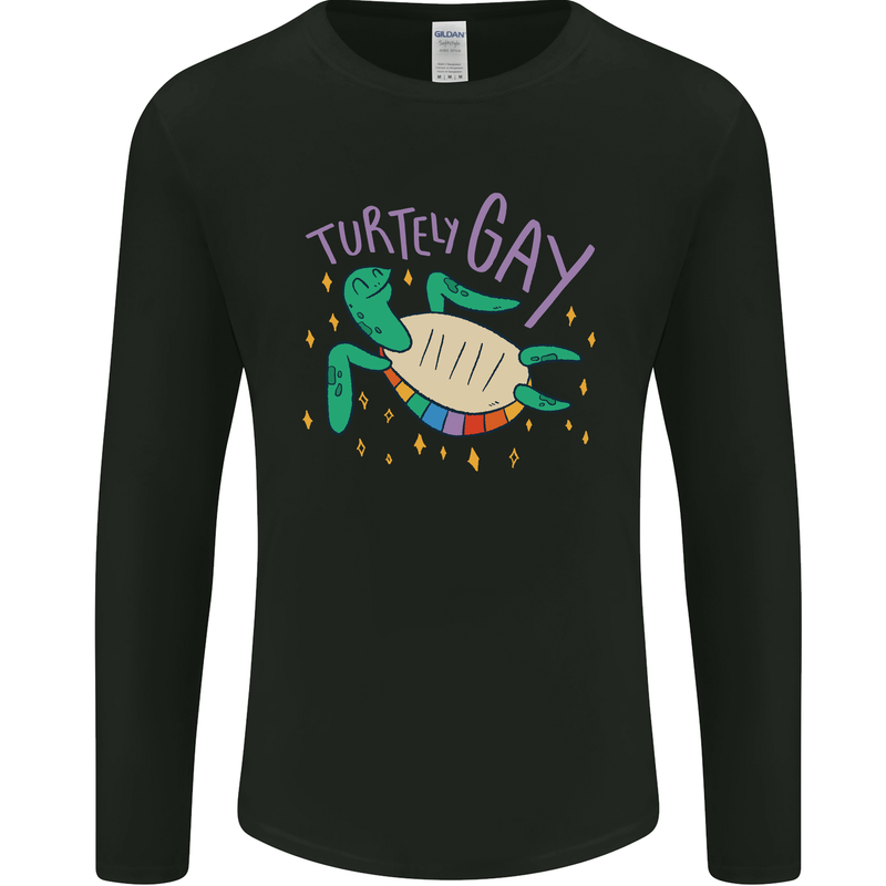 LGBT Turtle Gay Pride Day Awareness Mens Long Sleeve T-Shirt Black