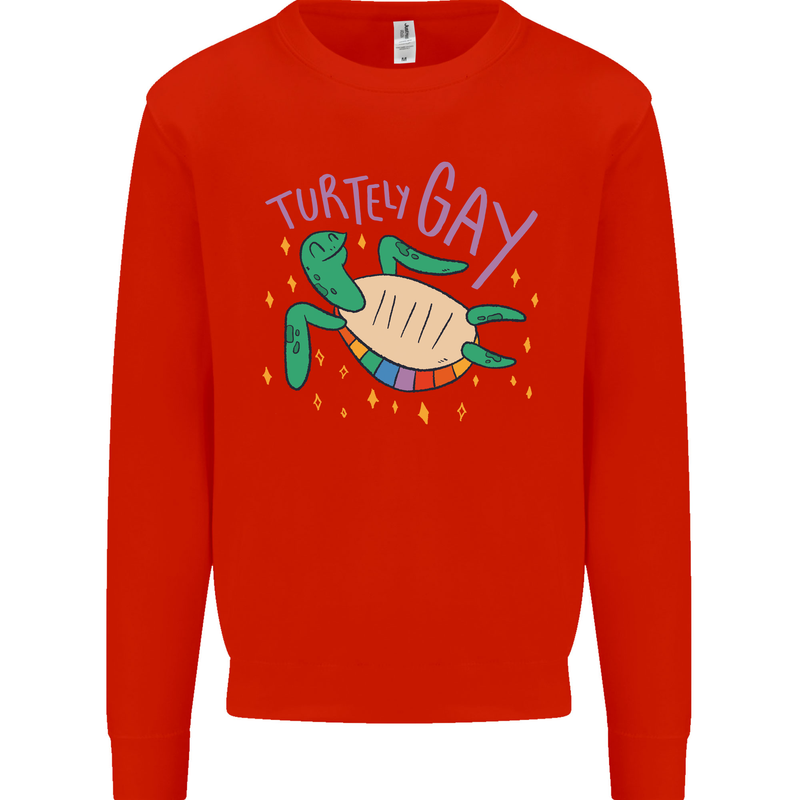 LGBT Turtle Gay Pride Day Awareness Mens Sweatshirt Jumper Bright Red