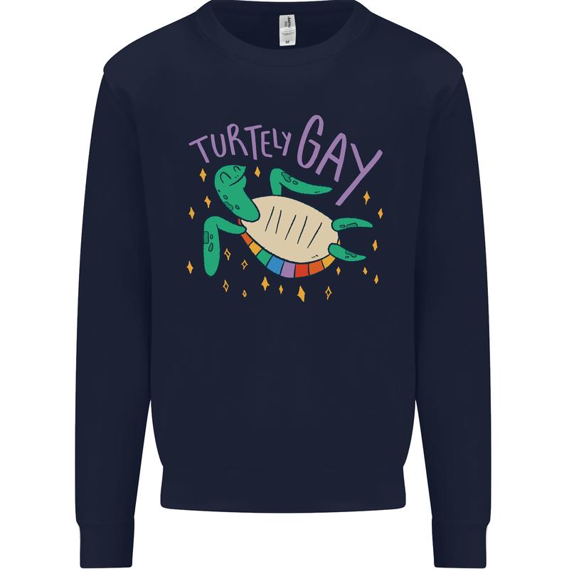 LGBT Turtle Gay Pride Day Awareness Mens Sweatshirt Jumper Navy Blue