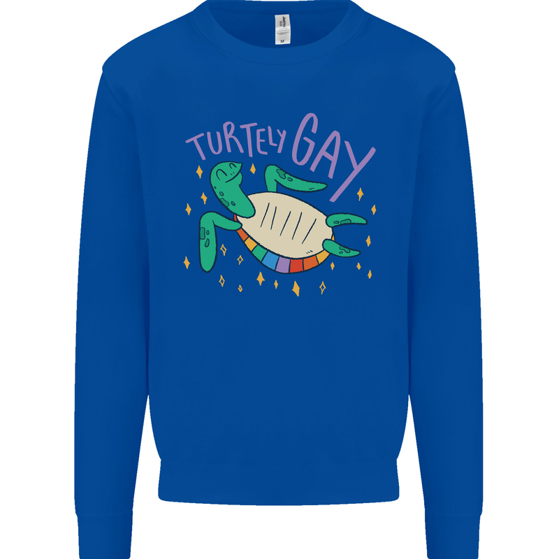 LGBT Turtle Gay Pride Day Awareness Mens Sweatshirt Jumper Royal Blue