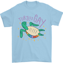 LGBT Turtle Gay Pride Day Awareness Mens T-Shirt Cotton Gildan Light Blue