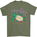 LGBT Turtle Gay Pride Day Awareness Mens T-Shirt Cotton Gildan Military Green