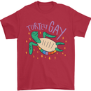 LGBT Turtle Gay Pride Day Awareness Mens T-Shirt Cotton Gildan Red