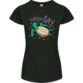 LGBT Turtle Gay Pride Day Awareness Womens Petite Cut T-Shirt Black