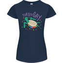 LGBT Turtle Gay Pride Day Awareness Womens Petite Cut T-Shirt Navy Blue