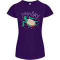 LGBT Turtle Gay Pride Day Awareness Womens Petite Cut T-Shirt Purple