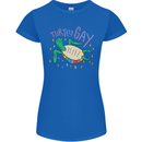 LGBT Turtle Gay Pride Day Awareness Womens Petite Cut T-Shirt Royal Blue