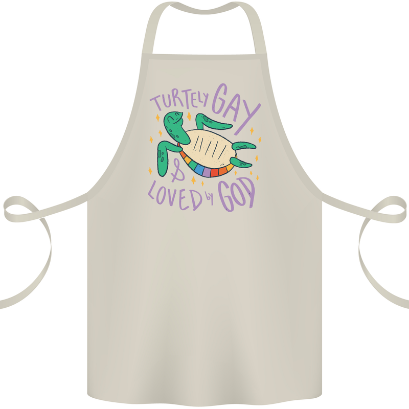 LGBT Turtle Loved By God Gay Pride Cotton Apron 100% Organic Natural