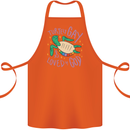 LGBT Turtle Loved By God Gay Pride Cotton Apron 100% Organic Orange