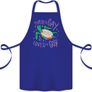 LGBT Turtle Loved By God Gay Pride Cotton Apron 100% Organic Royal Blue