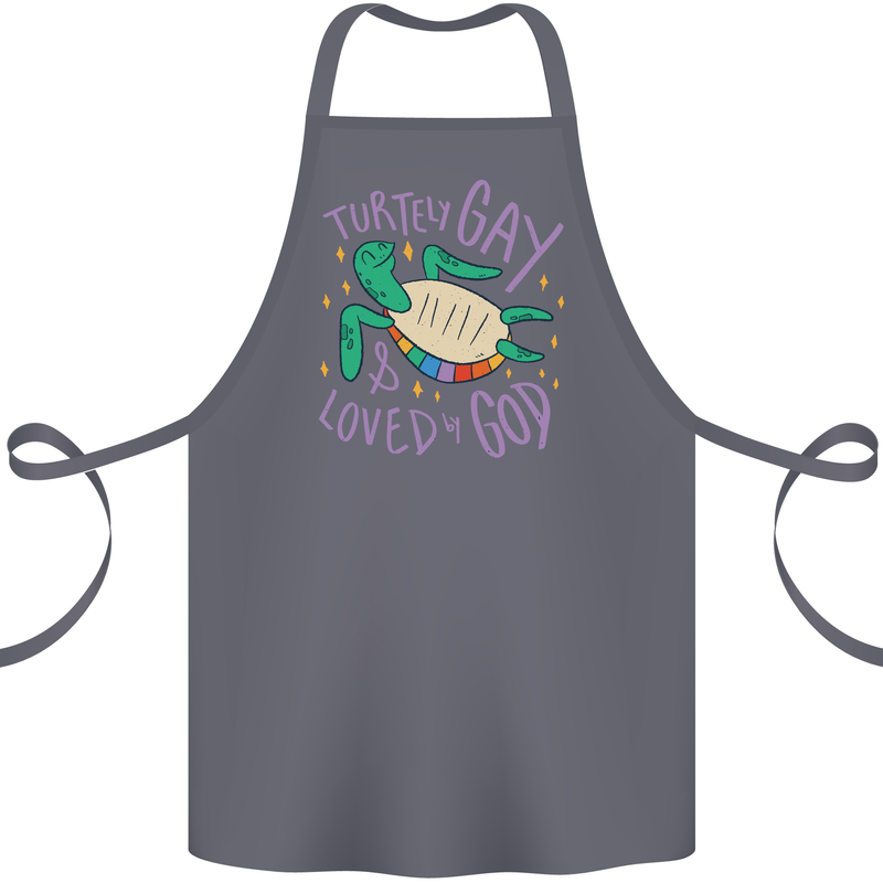 LGBT Turtle Loved By God Gay Pride Cotton Apron 100% Organic Steel