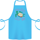 LGBT Turtle Loved By God Gay Pride Cotton Apron 100% Organic Turquoise