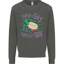 LGBT Turtle Loved By God Gay Pride Kids Sweatshirt Jumper Storm Grey