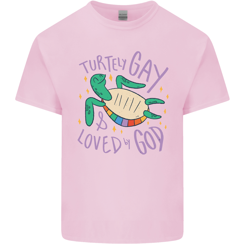 LGBT Turtle Loved By God Gay Pride Kids T-Shirt Childrens Light Pink