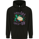 LGBT Turtle Loved By God Gay Pride Mens 80% Cotton Hoodie Black