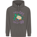 LGBT Turtle Loved By God Gay Pride Mens 80% Cotton Hoodie Charcoal