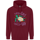 LGBT Turtle Loved By God Gay Pride Mens 80% Cotton Hoodie Maroon