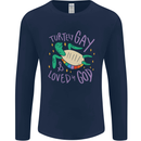 LGBT Turtle Loved By God Gay Pride Mens Long Sleeve T-Shirt Navy Blue