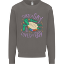 LGBT Turtle Loved By God Gay Pride Mens Sweatshirt Jumper Charcoal
