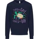 LGBT Turtle Loved By God Gay Pride Mens Sweatshirt Jumper Navy Blue