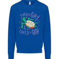 LGBT Turtle Loved By God Gay Pride Mens Sweatshirt Jumper Royal Blue
