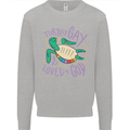 LGBT Turtle Loved By God Gay Pride Mens Sweatshirt Jumper Sports Grey