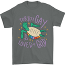 LGBT Turtle Loved By God Gay Pride Mens T-Shirt Cotton Gildan Charcoal