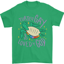 LGBT Turtle Loved By God Gay Pride Mens T-Shirt Cotton Gildan Irish Green