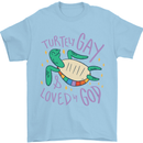 LGBT Turtle Loved By God Gay Pride Mens T-Shirt Cotton Gildan Light Blue
