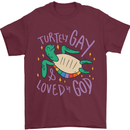 LGBT Turtle Loved By God Gay Pride Mens T-Shirt Cotton Gildan Maroon