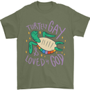 LGBT Turtle Loved By God Gay Pride Mens T-Shirt Cotton Gildan Military Green