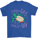 LGBT Turtle Loved By God Gay Pride Mens T-Shirt Cotton Gildan Royal Blue