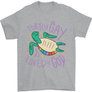 LGBT Turtle Loved By God Gay Pride Mens T-Shirt Cotton Gildan Sports Grey