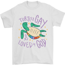 LGBT Turtle Loved By God Gay Pride Mens T-Shirt Cotton Gildan White