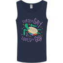 LGBT Turtle Loved By God Gay Pride Mens Vest Tank Top Navy Blue