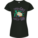 LGBT Turtle Loved By God Gay Pride Womens Petite Cut T-Shirt Black